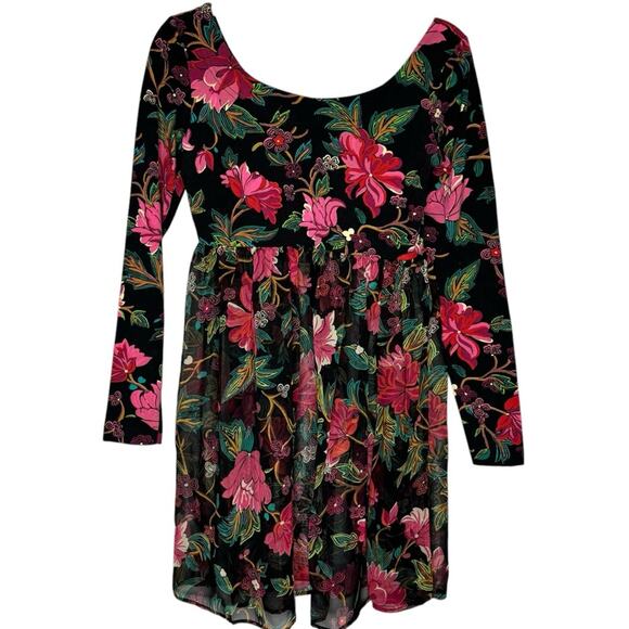Betsey Johnson Vintage 80's Punk Label Floral Tunic Top / Dress - Picture 1 of 7